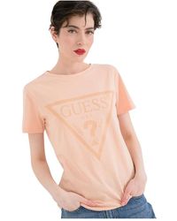 Guess - T-Shirt Met Ronde Hals - Lyst