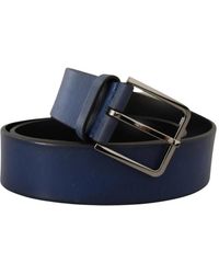 Dolce & Gabbana - Blauer Ledergürtel Stilvolles Design - Lyst