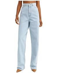 Nina Ricci - High-waist-jeans in hellblau - Lyst