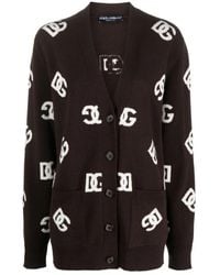 Dolce & Gabbana - Monogram virgin wool cardigan - Lyst