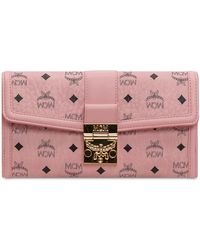 MCM - Accessoires ,Roze ,Leer Tracy Chain Wallet - Lyst