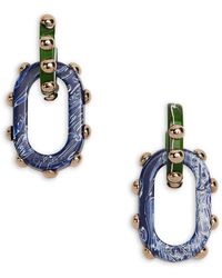 La DoubleJ - Accessoires ,Groen ,Polyester Nefertiti Double Oorbellen - Lyst
