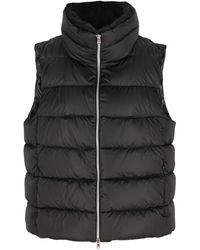 Herno - Jassen ,Zwart ,Gewatteerd Gilet Met Hoge Hals - Lyst