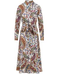 Etro - Kleedjes ,Veelkleurig ,Midi Overhemdjurk Met Riem - Lyst