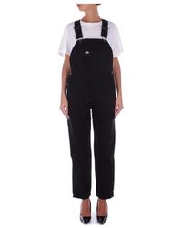 Dickies - Vestido Negro De Peto Vaquero, Mujer, Talla - Lyst