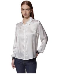 RICHMOND - Overhemden ,Wit ,Satijn Witte Satijnen Blouse Met Versierde Manchetten - Lyst