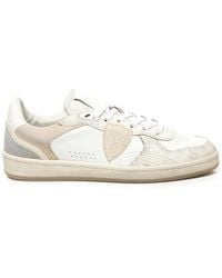 Philippe Model - Schoenen ,Wit ,Suède Witte Sneakers Met Suède Details - Lyst