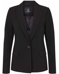 Bruuns Bazaar - Jassen ,Zwart ,Polyester Zwarte Blazer Met Klepzakken - Lyst