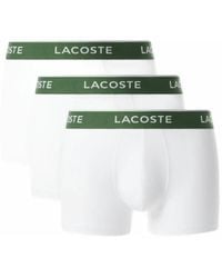 Lacoste - Ondergoed ,Wit ,Katoen 3-Pack Stretch Cotton Trunks - Lyst