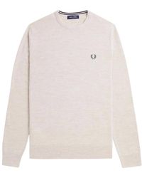 Fred Perry - Klassieke Trui Met Ronde Hals Van Merinowolmix - Lyst