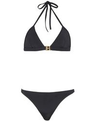 Balmain - Bikini Triangular Con Logo Estampado - Lyst
