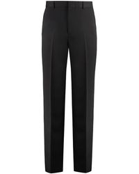 Gucci - Broeken ,Bruin ,Wol Getailleerde Wollen Broek Met Zakken En Splitten - Lyst