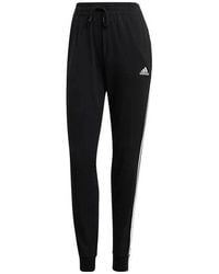 adidas - Fitness ,Zwart ,Katoen Essentials Single Jersey 3-Stripes Broek - Lyst