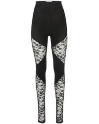 Nina Ricci - Patchwork Leggings Met Kantinzetstukken - Lyst