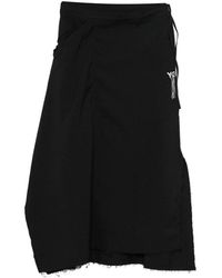 Y-3 - Rokken ,Zwart ,Polyester Sport Uniform Raw Cut 3 Stripes Rok - Lyst