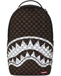Sprayground - Tassen ,Bruin ,Polyester Drip Check Shark Backpack - Lyst