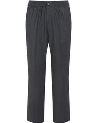 Ami Paris - Grijze Wollen Broek Stijlvol Rechte Pijp - Lyst