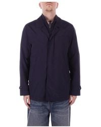 Fay - Blau klassische jacke mit taschen,blaue mäntel mit reißverschluss und knöpfen - Lyst