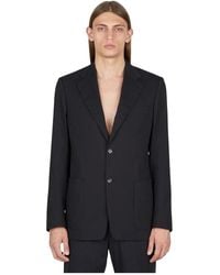 Lanvin - Jassen ,Zwart ,Katoen Patch Pockets Blazer - Lyst