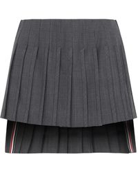 Thom Browne - High Twist Wool Low Rise Pleated Mini Skirt - Lyst