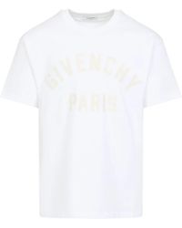 Givenchy - Tops ,Wit ,Katoen Wit Logo T-Shirt Stijlvol Comfortabele Pasvorm - Lyst