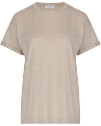 Brunello Cucinelli - T-shirt oversize con lurex - Lyst