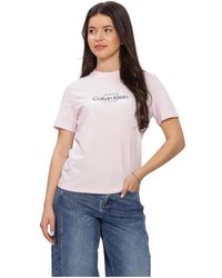 Calvin Klein - Tops T-Shirts Ss Classic Ck Nyc Logo Tee - Lyst