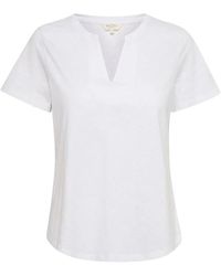Part Two - Heldere Witte V-Hals T-Shirt - Lyst