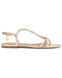 Kazar - Bequeme Goldene Sandalen Mit Metallverzierung - Lyst