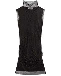 Sportmax - Kleedjes ,Zwart ,Polyester Empoli Jurk - Lyst