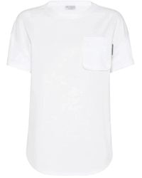 Brunello Cucinelli - T-Shirt mit Monili - Lyst