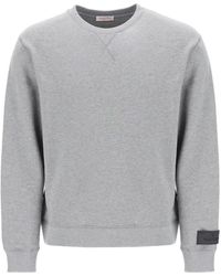 Valentino Garavani - Melange baumwoll-sweatshirt mit schneiderei-label - Lyst