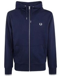 Fred Perry - Hooded Zip Through Sweatshirt - Lyst