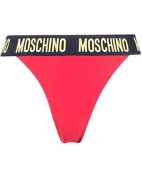 Moschino - Badmode ,Rood ,Logo Band High Waist Bikini - Lyst