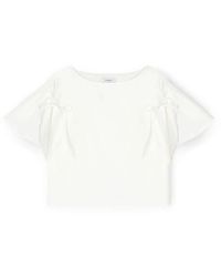 mötivi - Overhemden ,Wit ,Katoen Blouse Met Trekkoordmouwen - Lyst