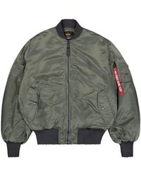 Alpha Industries - Jassen ,Groen ,Polyester Ma-1 Distressed Bomberjack - Lyst