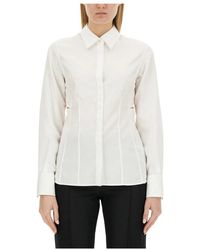 Helmut Lang - Overhemden ,Wit ,Katoen Klassiek Katoen Poplin Overhemd - Lyst