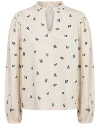 Part Two - Blau blumenmuster langarm bluse - Lyst