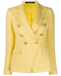 Tagliatore 6-button Double Breasted Jacket - Geel