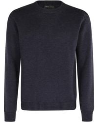 Roberto Collina - Denim Rundhals Langarm Top - Lyst