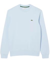 Lacoste - Blaue Baumwollkapuzenpullover Mit Krokodil-Logo - Lyst