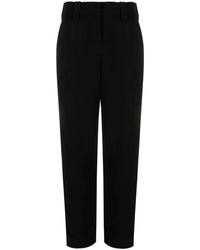 Balmain - Broeken ,Zwart ,Leer Crepe Carrot Pants - Lyst