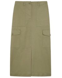 Weekend by Maxmara - Cargotasche Grüner Canvasrock - Lyst