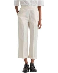 MEIMEIJ - Broeken ,Wit ,Pantalon Met Rechte Pijpen, Zakken En Elastische Tailleband - Lyst