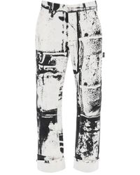 Alexander McQueen - Fold print arbeitskleidung jeans - Lyst