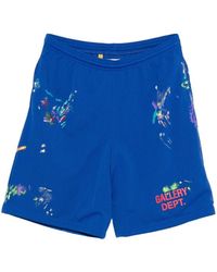 GALLERY DEPT. - Korte Broeken ,Blauw ,Polyester Studio Gym Shorts - Lyst