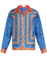 Versace - Zijden Overhemd Met Print - Lyst