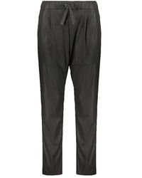 Herno - Broeken ,Zwart ,Leer Elastische Broek Met Trekkoord - Lyst