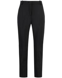 Pinko - Broeken ,Zwart ,Nylon Stretch Viscose Broek Met Zakken - Lyst