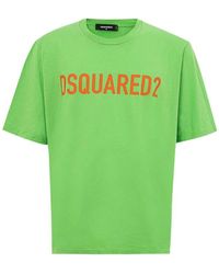 DSquared² - Tops ,Groen ,Katoen Electric Katoenen T-Shirt - Lyst